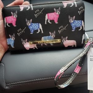 NWT Betsey Johnson French Bulldog Wallet